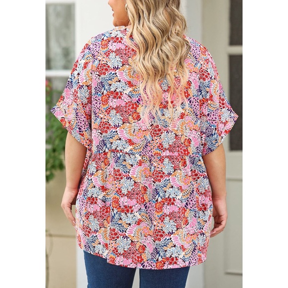 Jules & James boutique brand printed notched neck half sleeve top - Picture 2 of 8